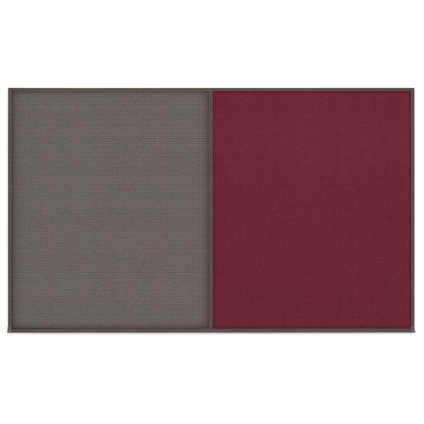 Triple Door Radius Corkboard, 96"x48", Hea, UV7016RC-SATIN-MEDGRY